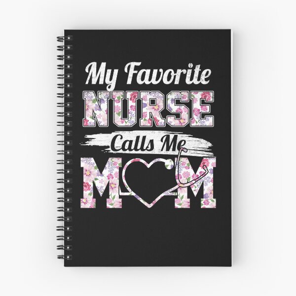 Item preview, RN Gift My Favorite Nurse Calls me Mom Quote Teal Cute Floral designed and sold by Simeon	 Dorelus.