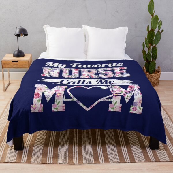 Item preview, RN Gift My Favorite Nurse Calls me Mom Quote Teal Cute Floral designed and sold by Simeon Dorelus.