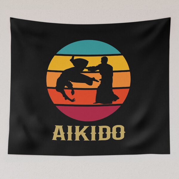 Artikelvorschau, Aikido-Weinlese-Sonnenuntergang! Lustiges Design für Aikidoka und Aikido-Liebhaber! entworfen und verkauft von TheKarateStore.