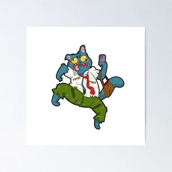 Item preview, Spooky zombie horror cat designed and sold by tactooncat.