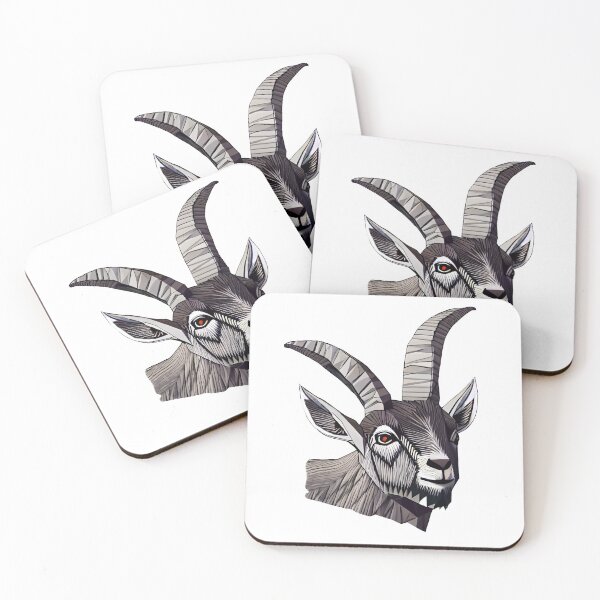 Item preview, Wild goat geometric sketch. White background designed and sold by janesg.