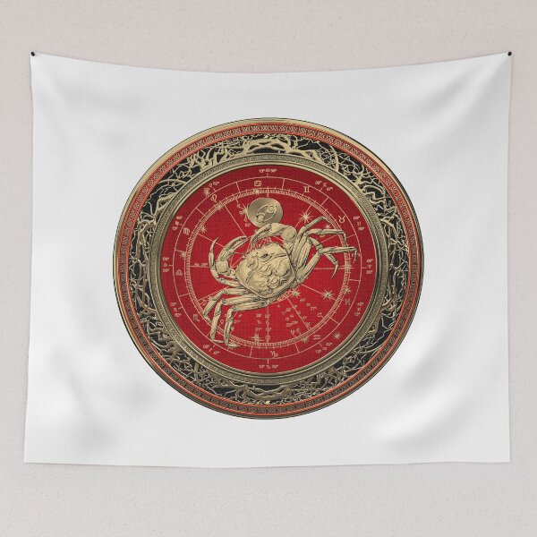 Item preview, Western Zodiac - Golden Cancer - The Crab on White Leather designed and sold by Serge Averbukh Art Studio.