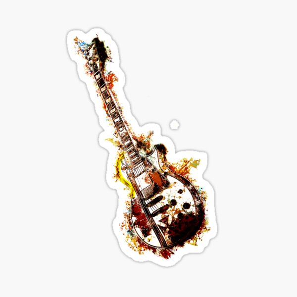 Rock Guitar Abstract Design Sticker