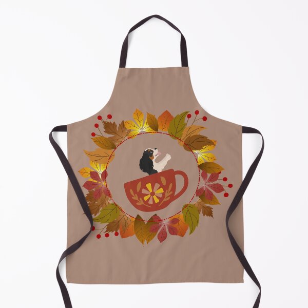 Item preview, Tricolour Cavalier King Charles Spaniel in Mug and Autumn Leaf Circle designed and sold by SeasonalDogs.