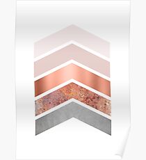 Blush and Rose Gold Chevrons Poster