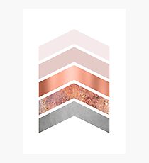 Blush and Rose Gold Chevrons Photographic Print