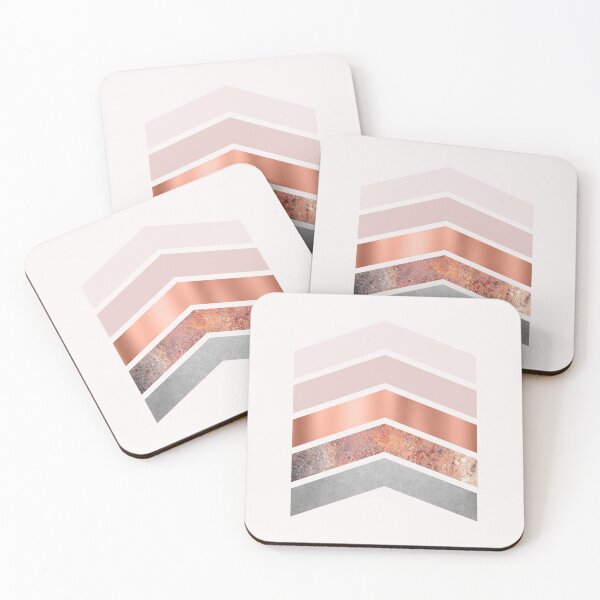 Blush and Rose Gold Chevrons Coasters (Set of 4)