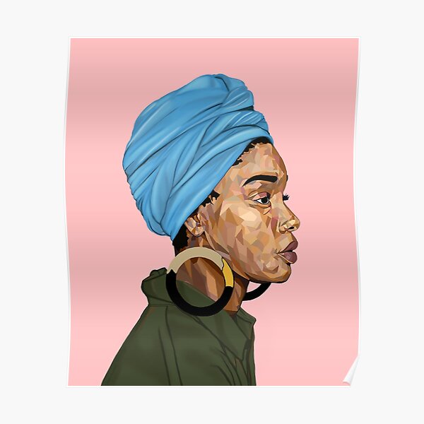 Blue head wrap Poster