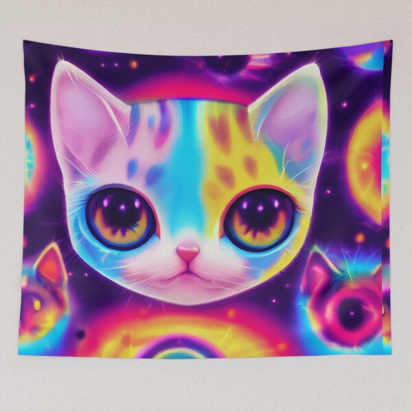 Item preview,  Super colorful cute little cat designed and sold by Stanley de Wekker.