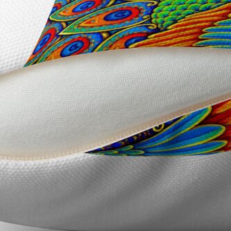 Alternate view of Colorful Paisley Peacock Rainbow Bird Floor Pillow