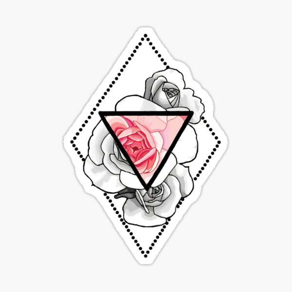 Stickers muraux triangle vieux rose - 45 pièces - 4.5x4.5cm