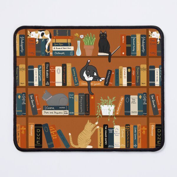 Item preview, Cat Library Pattern | Orange Color Scheme designed and sold by BluebellPainter.