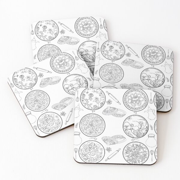 Item preview, Floral Kitchen circular pattern doodle  designed and sold by Ibaa Al Rawahi.