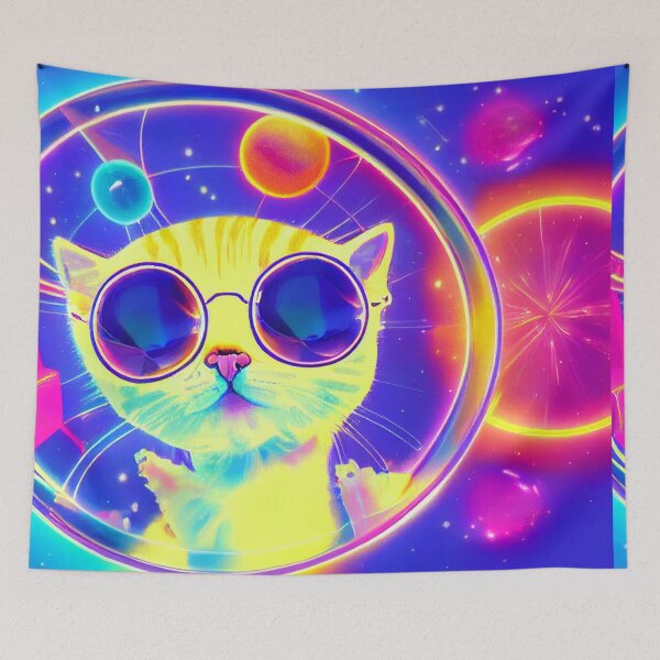 Item preview, Super colorful cute little space cat designed and sold by Stanley de Wekker.