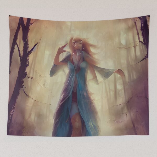 Item preview, Japanese Anime Forest Ghost Good Luck Painting Version 2 designed and sold by Aniyah.