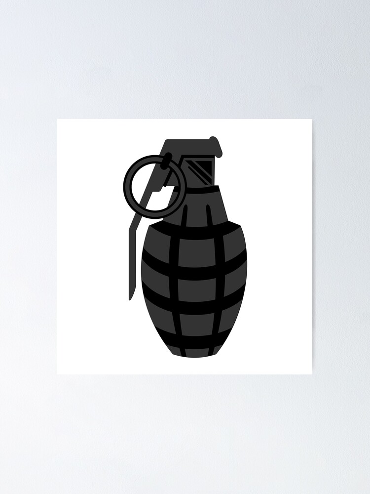 Grenade Sticker Poster For Sale By Arthittm Redbubble