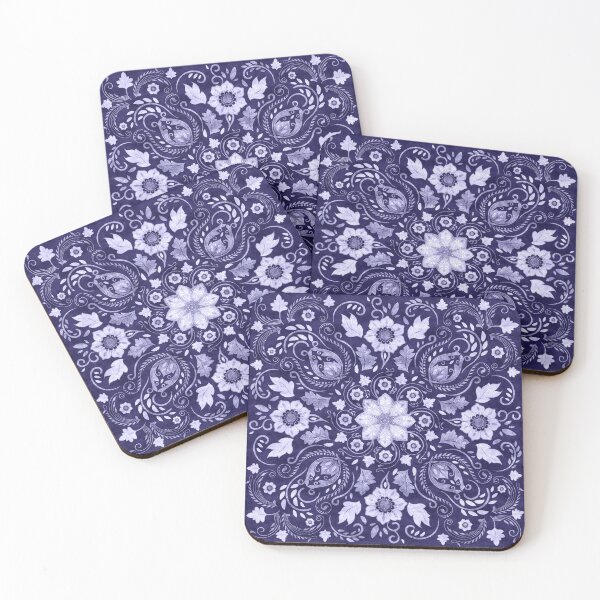 Item preview, Cosmic Cobalt Floral Ornament designed and sold by k9printart.