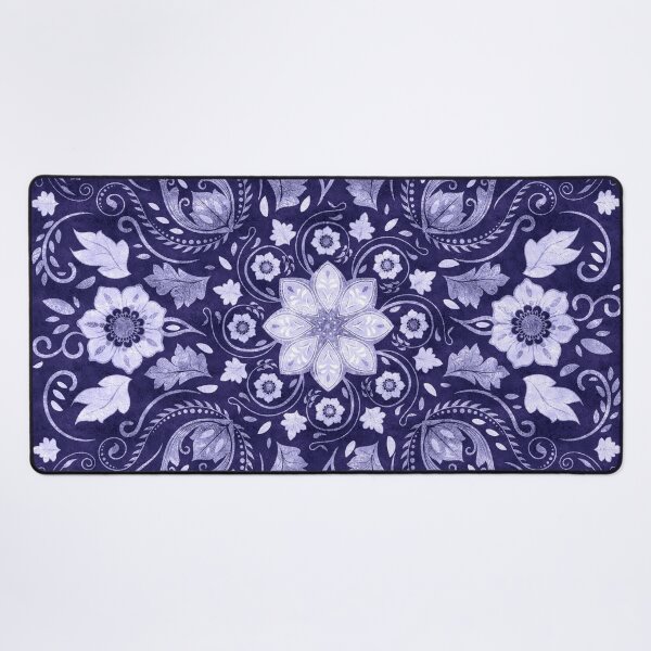 Item preview, Cosmic Cobalt Floral Ornament designed and sold by k9printart.