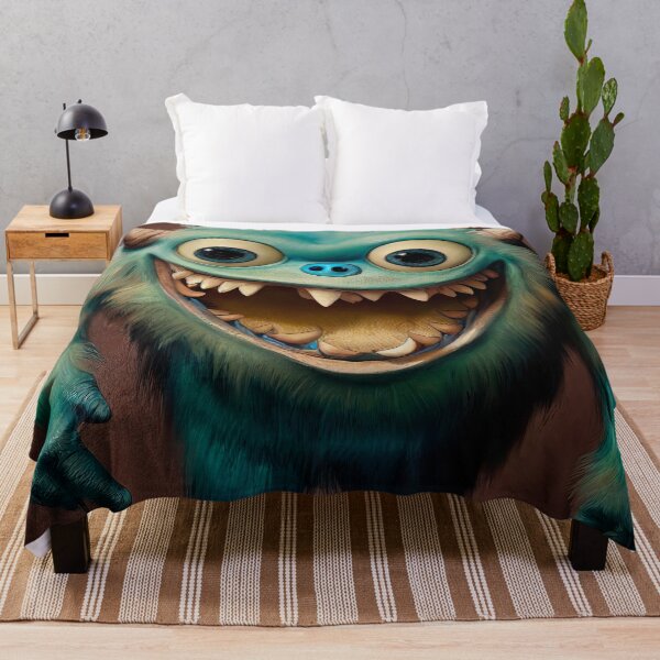 Artikelvorschau, Gruseliges Cartoon-Monster, gruseliger Charakter mit großem Auge auf dunklem Hintergrund entworfen und verkauft von bleachedpixel.