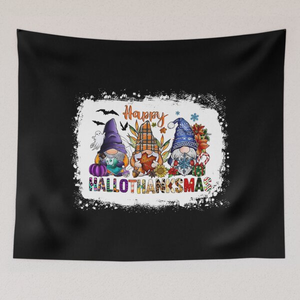 Item preview, Halloween Thanksgiving Christmas Happy HalloThanksMas Gnomes designed and sold by donnaeeqs624.