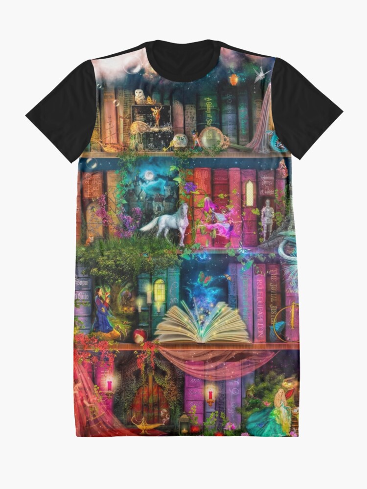 Alternate view of Whimsy Trove - Treasure Hunt Graphic T-Shirt Dress