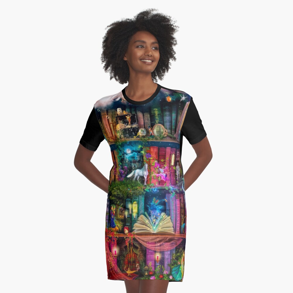 Whimsy Trove - Treasure Hunt Graphic T-Shirt Dress