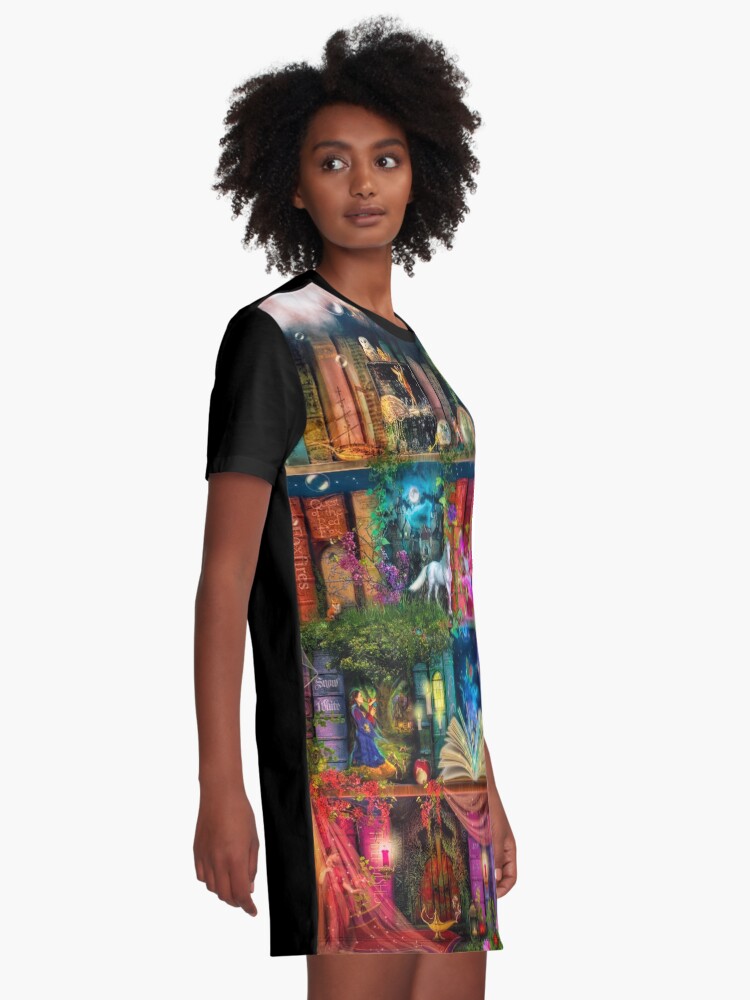 Alternate view of Whimsy Trove - Treasure Hunt Graphic T-Shirt Dress