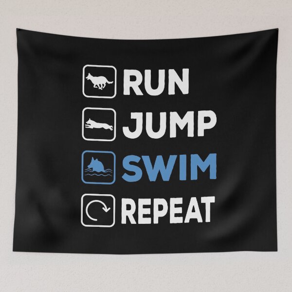Item preview, Run Jump Swim Repeat Dock Diving Dog designed and sold by Merchandiser099.