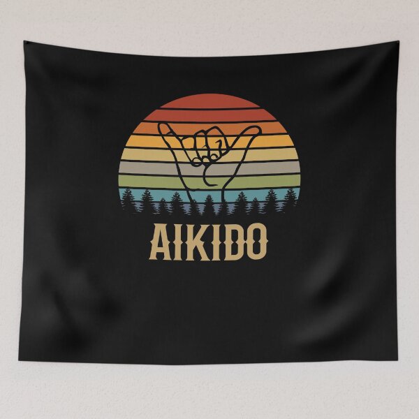 Artikelvorschau, Aikido-Weinlese-Sonnenuntergang! Lustiges Design für Aikidoka und Aikido-Liebhaber! entworfen und verkauft von TheKarateStore.