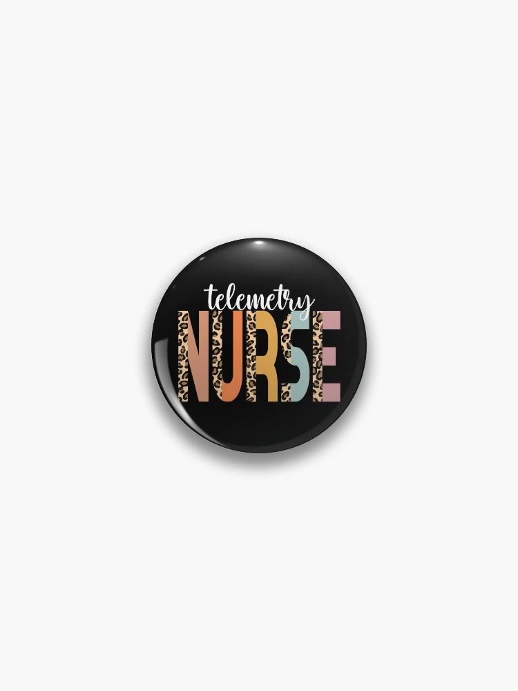 Thumbnail 1 von 3, Button, Nurse Telemetry Nurse Cheetah Print RN Telemetry Nurse Gear designt und verkauft von DynamicDesign.