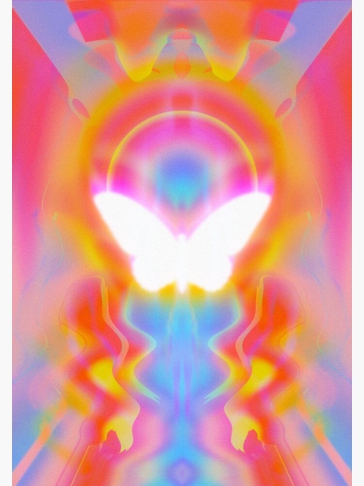 "Aesthetic Y2k Trippy Butterfly Aura Poster Poster" Sticker for Sale by