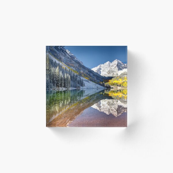 Maroon Bells by Lena Owens/OLena Art photography Acrylic Block