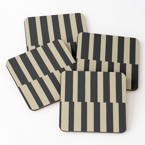 Item preview, Warm Beige Black Abstract Stripe Vertical Pattern Pairs Dulux 2023 COTY Wild Wonder designed and sold by ColorOfTheYears.