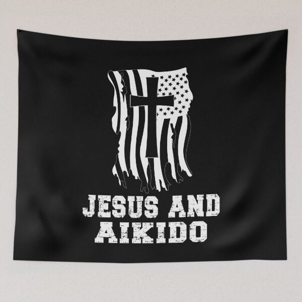 Artikelvorschau, Jesus und Aikido. Lustiges Design für Aikidoka und Aikido-Liebhaber! entworfen und verkauft von TheKarateStore.
