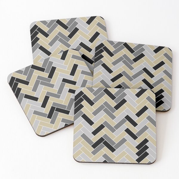 Item preview, Warm Beige Black Gray Herringbone Pattern Pairs Dulux 2023 COTY Wild Wonder designed and sold by ColorOfTheYears.