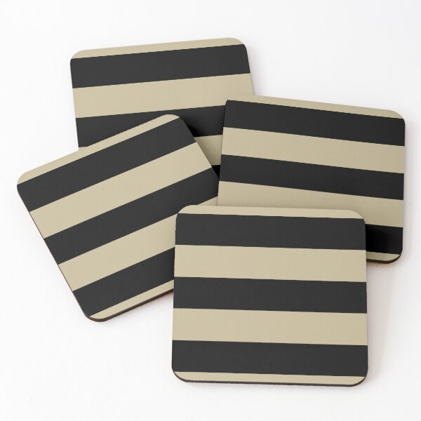Item preview, Warm Beige Black Minimal Horizontal Stripe Pattern Pairs Dulux 2023 COTY Wild Wonder designed and sold by ColorOfTheYears.