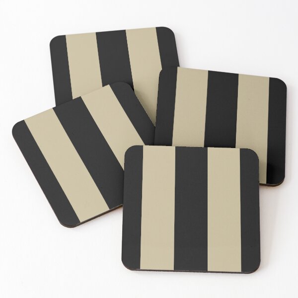 Item preview, Warm Beige Black Minimal Vertical Stripe Pattern Pairs Dulux 2023 COTY Wild Wonder designed and sold by ColorOfTheYears.