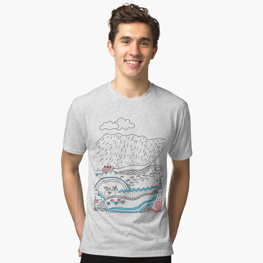 Vista previa del artículo con la obra «Camiseta de tejido mixto», diseñado y vendido por AnaidZahori.