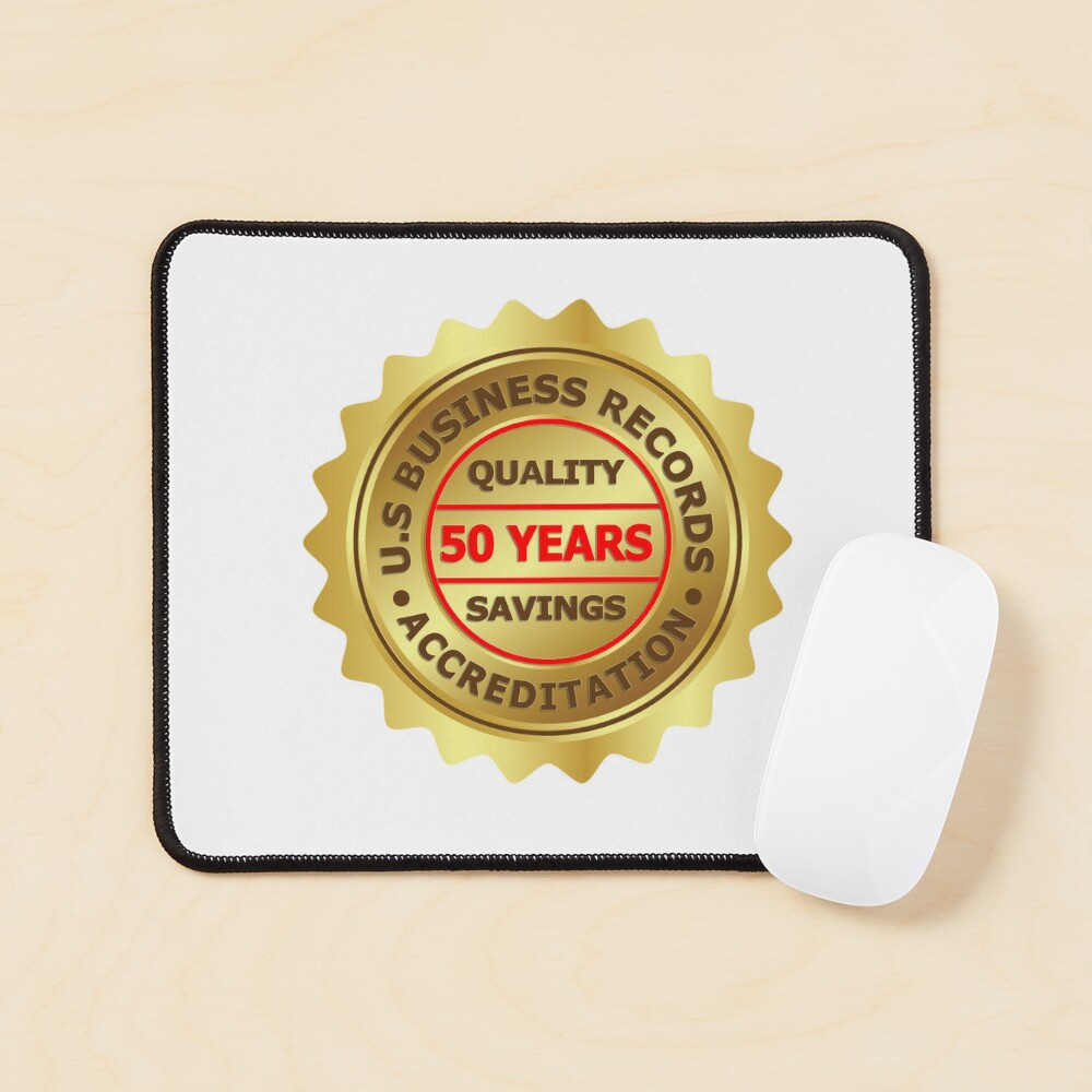 50 Years Anniversary Gold Seal, U.S Business Records,  www.usbusinessrecords.com, Advertising Gold Seal. Sticker for Sale by  Johnredbubblesh