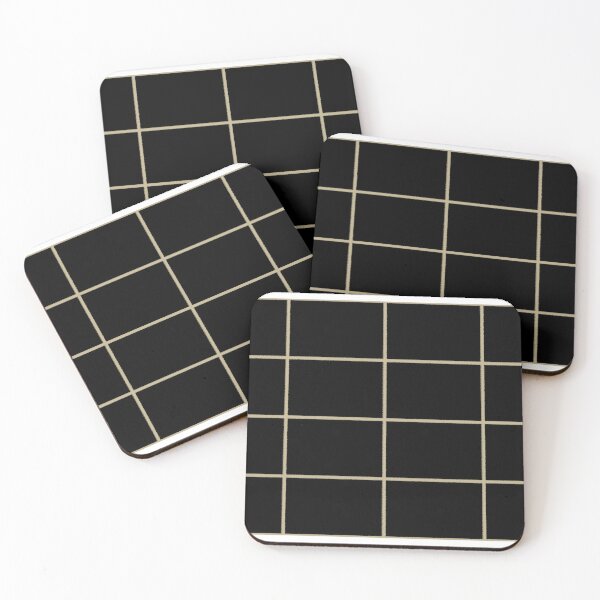 Item preview, Warm Beige Black Tile Grid Check Pattern Pairs Dulux 2023 COTY Wild Wonder designed and sold by ColorOfTheYears.