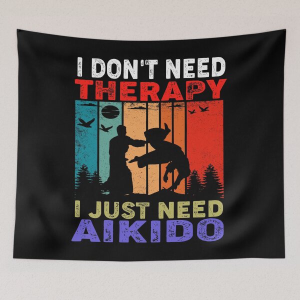Item preview, I Don't Need Therapy, I just Need Aikido! Vintage Sunset Funny Design for an aikidoka and Aikido lovers! designed and sold by TheKarateStore.