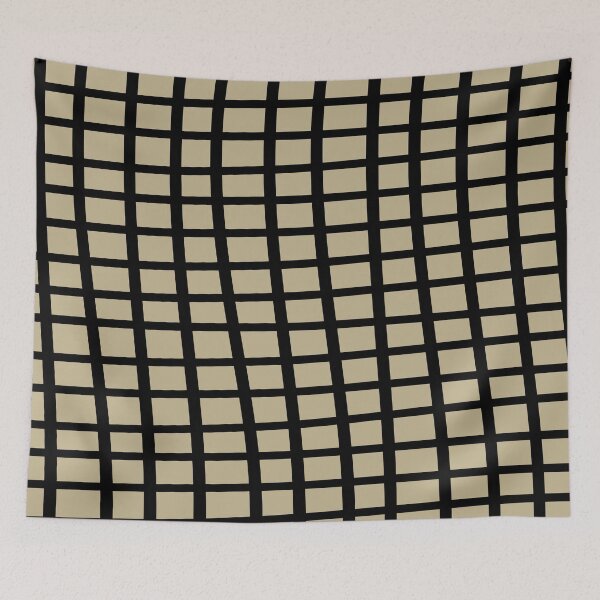 Item preview, Warm Beige Black Wavy Grid Pattern Pairs Dulux 2023 COTY Wild Wonder designed and sold by ColorOfTheYears.