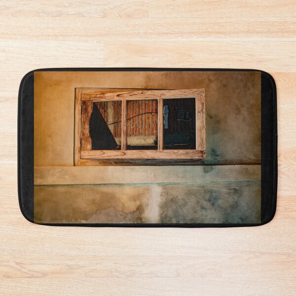 Item preview, Wooden window on yellow brown grained plastered wall. designed and sold by kall3bu.