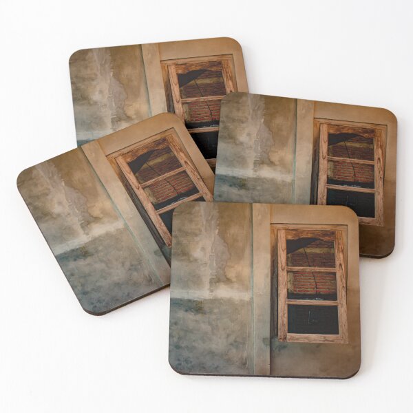 Item preview, Brown blue grained plastered wall with wooden window. designed and sold by kall3bu.