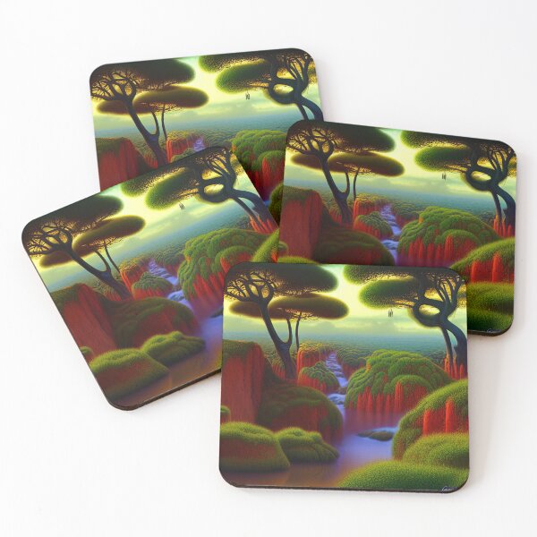 Item preview, Digital Painting Of a Lush Wet Natural Jungle Trees And River designed and sold by NatureFood.