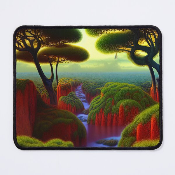 Item preview, Digital Painting Of a Lush Wet Natural Jungle Trees And River designed and sold by NatureFood.