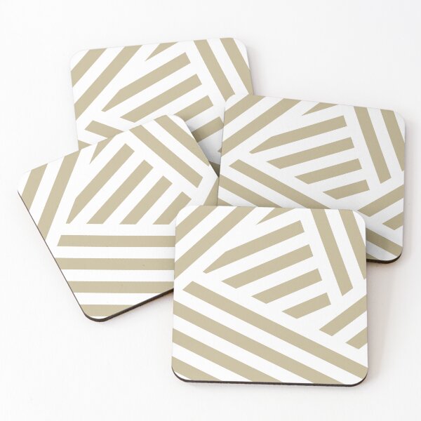 Item preview, Warm Beige White Abstract Stripe Pattern Pairs Dulux 2023 COTY Wild Wonder designed and sold by ColorOfTheYears.