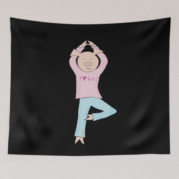 Item preview, I love Yoga! Yoga Pig! Cute pig finding relaxation and healing in Yoga. designed and sold by PiggingJapan.