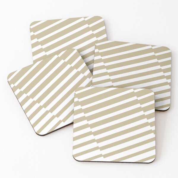 Item preview, Warm Beige White Diagonal Offset Stripe Pattern Pairs Dulux 2023 COTY Wild Wonder designed and sold by ColorOfTheYears.