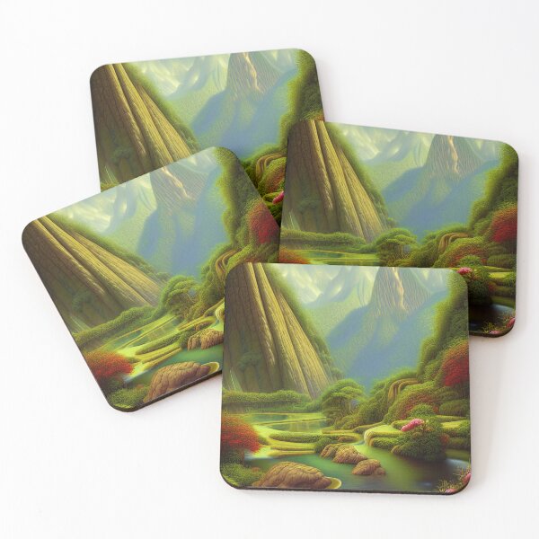 Item preview, Digital Painting Of a Lush Wet Natural Jungle, River And Mountains designed and sold by NatureFood.